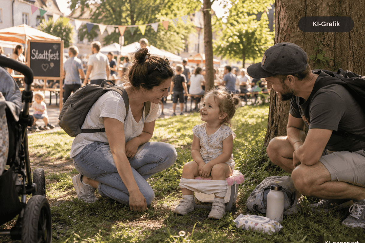 Stadtfeste und Straßenfeste mit Kindern ohne Toilettenstress