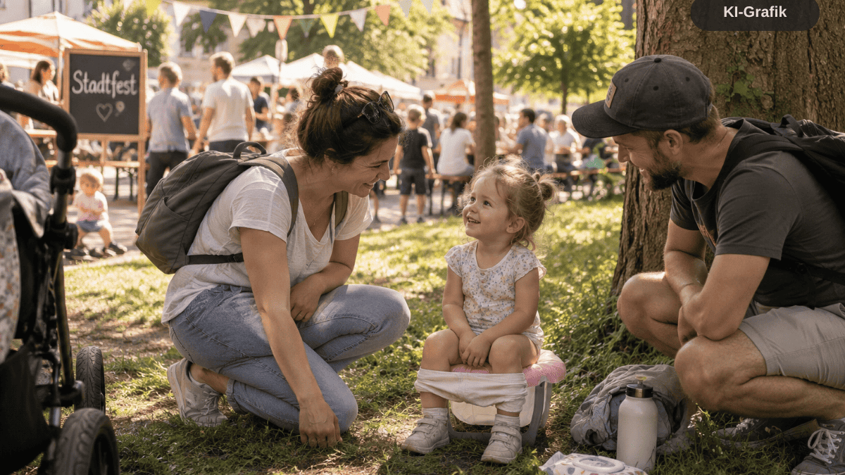 Stadtfeste und Straßenfeste mit Kindern ohne Toilettenstress